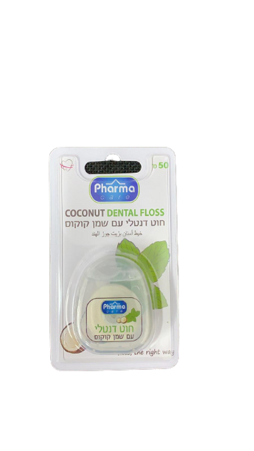 חוט דנטלי ריח קוקוס 50 מטר - איכותי ואנטי בקטריאלי