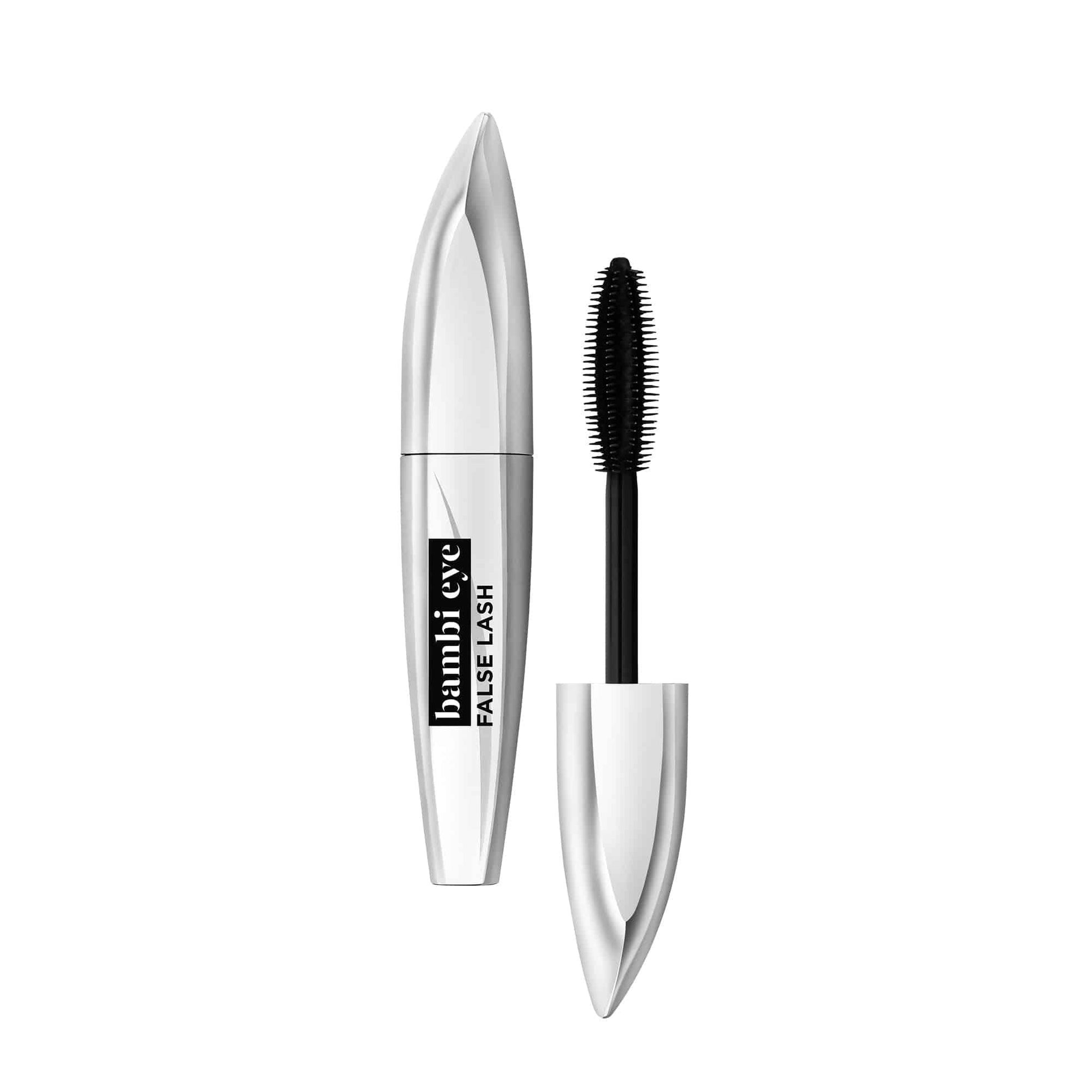 מסקרה לוריאל פריז False Lash Bambi Eye בגוון שחור למראה ריסים מלאים, מורמים ומעוגלים
