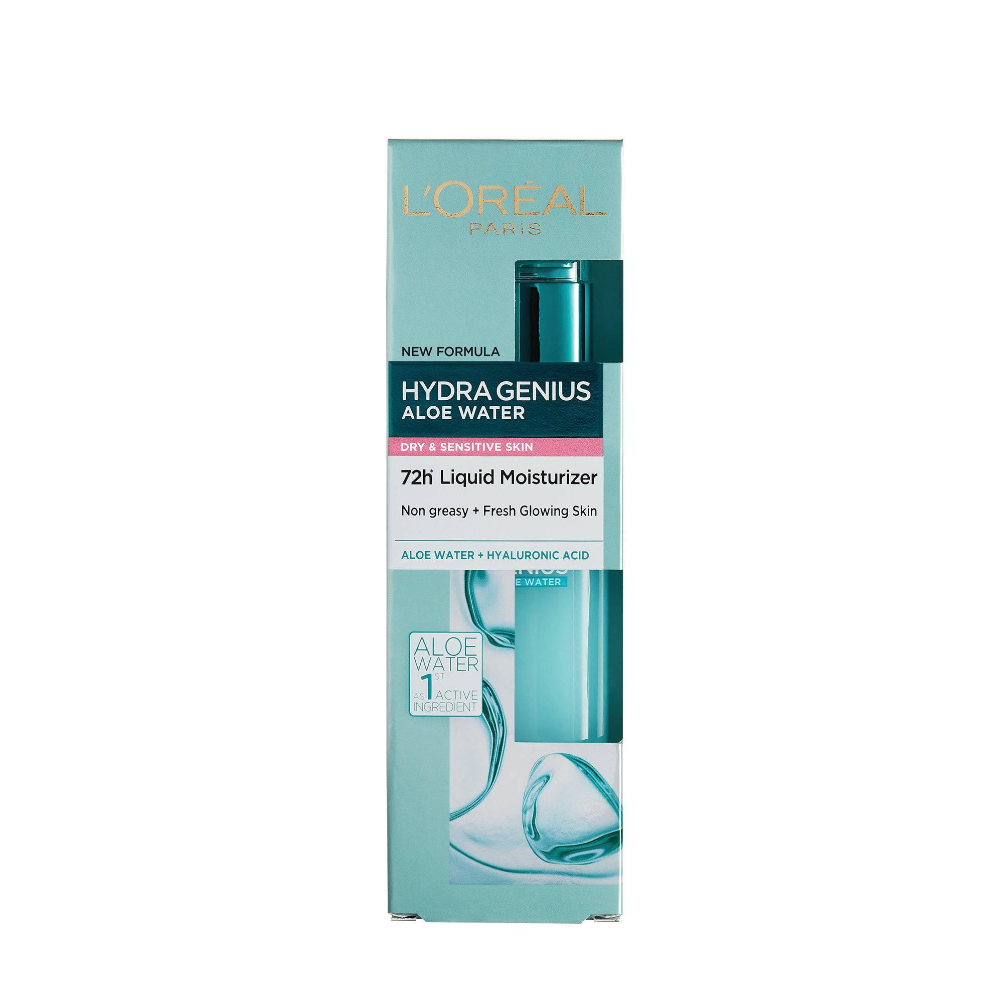 L'Oréal Paris Hydra Genius Aloe Water | ג'ל לחות אינטנסיבי עד 72 שעות לעור יבש ועדין