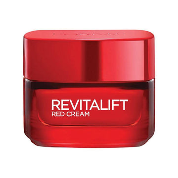 קרם יום לוריאל פריז Revitalift Red Ginseng מועשר בפרו-רטינול ותמצית ג'ינסנג אדום למראה עור זוהר ומיצוק