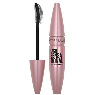 מסקרה מייבלין לאש סנסשיונל Lash Sensational Full Fan Effect בצבע Very Black למראה ריסים מופרד ומלא נפח
