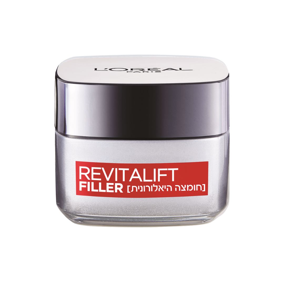 קרם לילה לוריאל פריז Revitalift Filler מועשר בחומצה היאלורונית למילוי קמטים והשבת נפח בזמן השינה