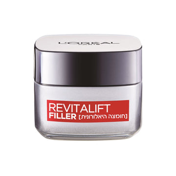 קרם לילה לוריאל פריז Revitalift Filler מועשר בחומצה היאלורונית למילוי קמטים והשבת נפח בזמן השינה