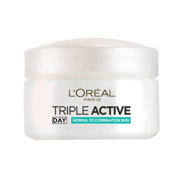 קרם יום לוריאל פריז Triple Active לעור רגיל עד מעורב מועשר בויטמינים וסרמידים להגנה ולחות 24 שעות