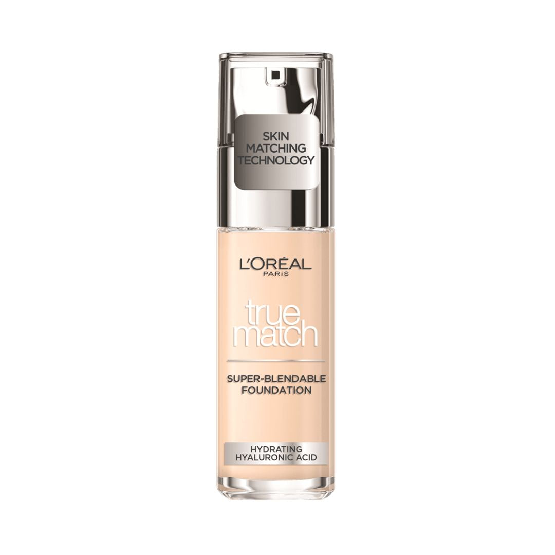 L'Oreal Paris True Match Foundation – מייקאפ למראה טבעי והתאמה מושלמת לגוון העור | 30 מ"ל