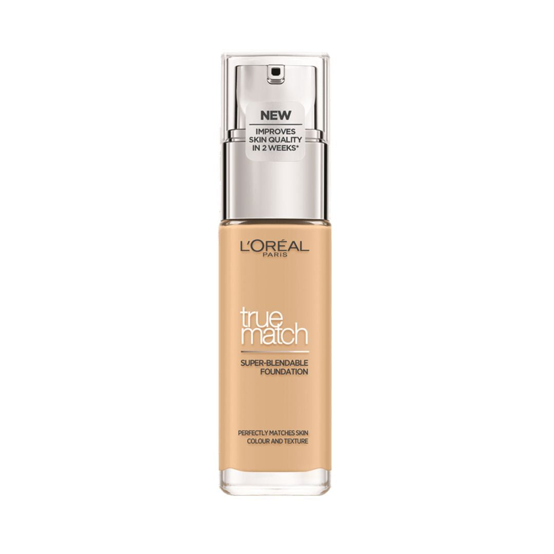 L'Oreal Paris True Match Foundation – מייקאפ למראה טבעי והתאמה מושלמת לגוון העור | 30 מ"ל