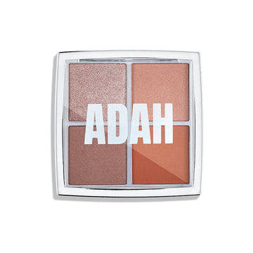 פלטת רביעיית צלליות PEACH GLOW של עדה לזורגן בגווני פיץ' וחום זהובים למראה עיניים זוהר