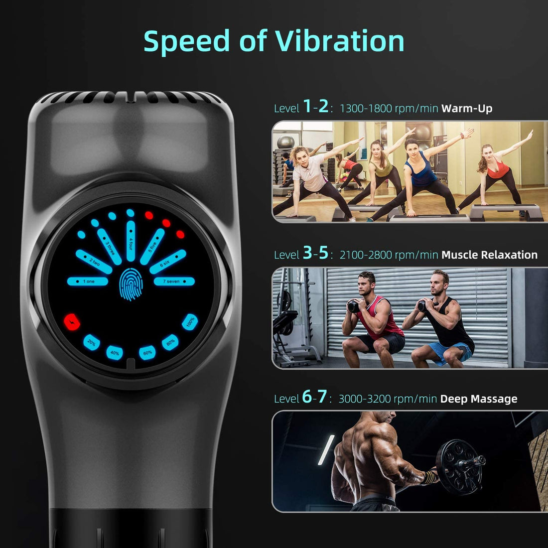 אקדח עיסוי שרירים מקצועי סטאר 8 ראשים דגם 2022