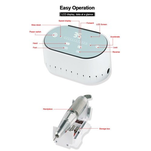 JMD-217 model 2021 professional sanding machine 30,000 revolutions per minute + 4 sanding heads pedicure manicure for nails