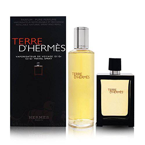 Hermes Terre D'Hermes Pure Parfum Edp 30Ml + Refillable Spray 125Ml מארז הרמס לגבר