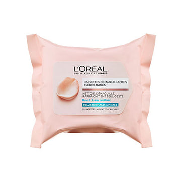 Loreal Paris מגבונים להסרת איפור לעור יבש ורגיש - 25 יח'