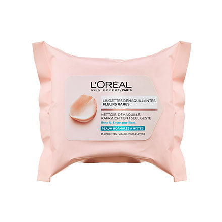 Loreal Paris מגבונים להסרת איפור לעור יבש ורגיש - 25 יח'