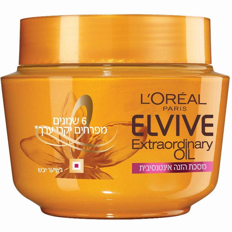 ‫אלביב - מסכה לשיער הזנה אינטנסיבית 6 שמנים מפרחים לשיער יבש | לוראל אלביב ELVIV LOREAL‬
