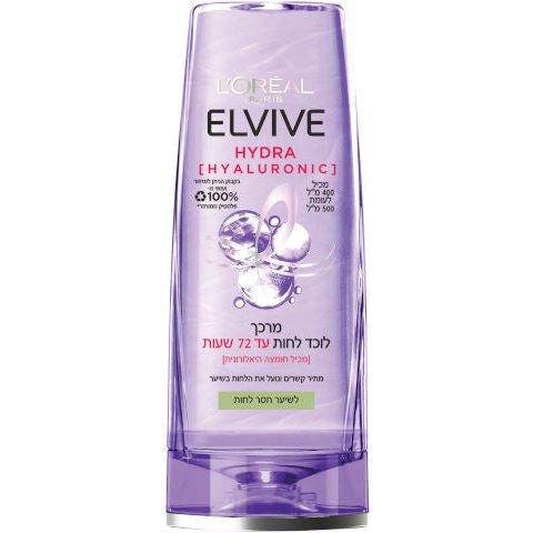 ‫אלביב - מרכך לשיער עם חומצה היאלורונית ללחות עד 72 שעות | לוראל אלביב ELVIV LOREAL‬