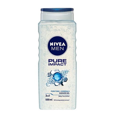 ניוואה מן גל רחצה פיור אימפקט 3 ב-1 NIVEA