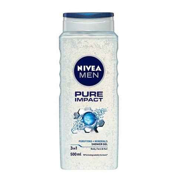 ניוואה מן גל רחצה פיור אימפקט 3 ב-1 NIVEA.