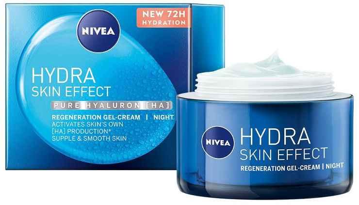 HYDRA SKIN EFFECT קרם לחות במרקם ג'ל ללילה ניוואה NIVEA.