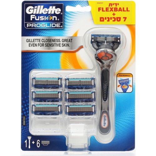 Gillette Fusion Proglide handle case + 7 razors