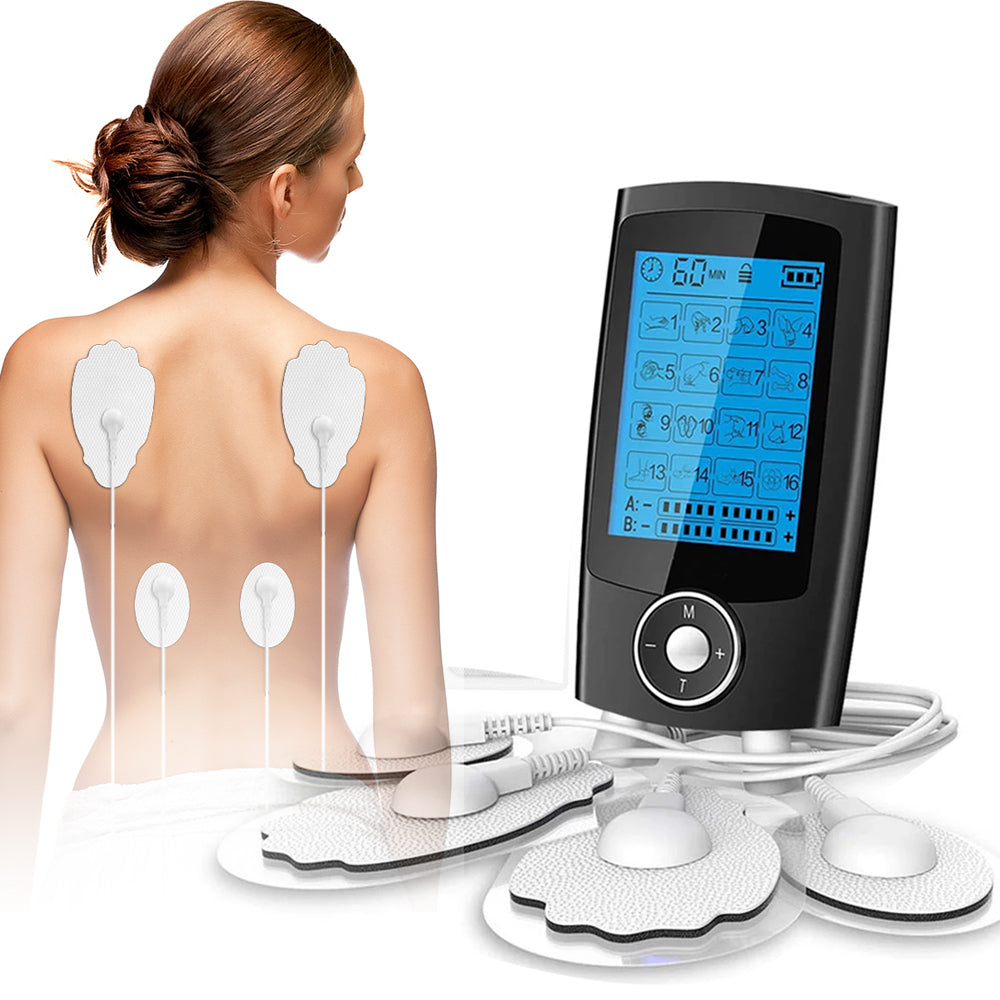 Digital physiotherapy tennis EMS machine unit 16 pulse mode massage body muscles electrostimulator 