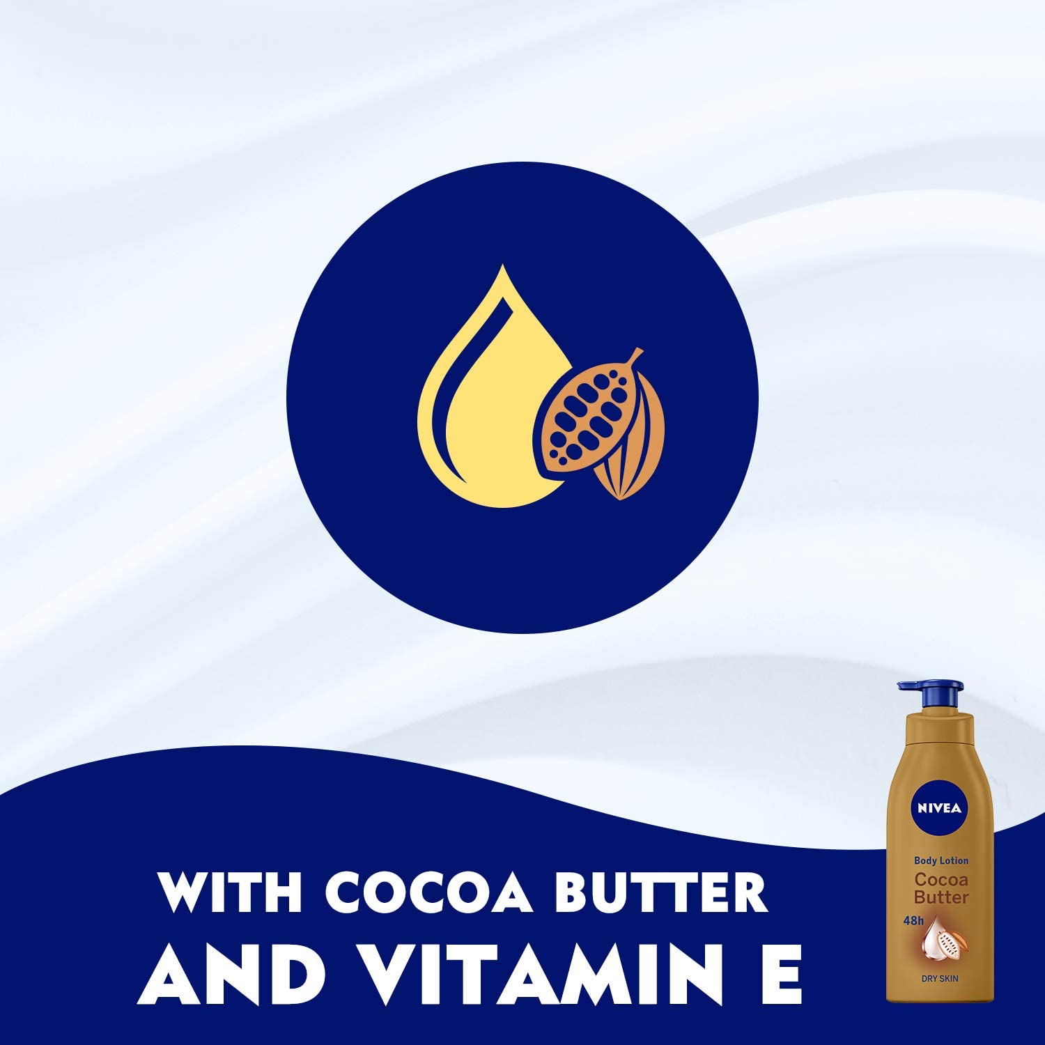 NIVEA body cream for dry skin, vitamin E cocoa butter 