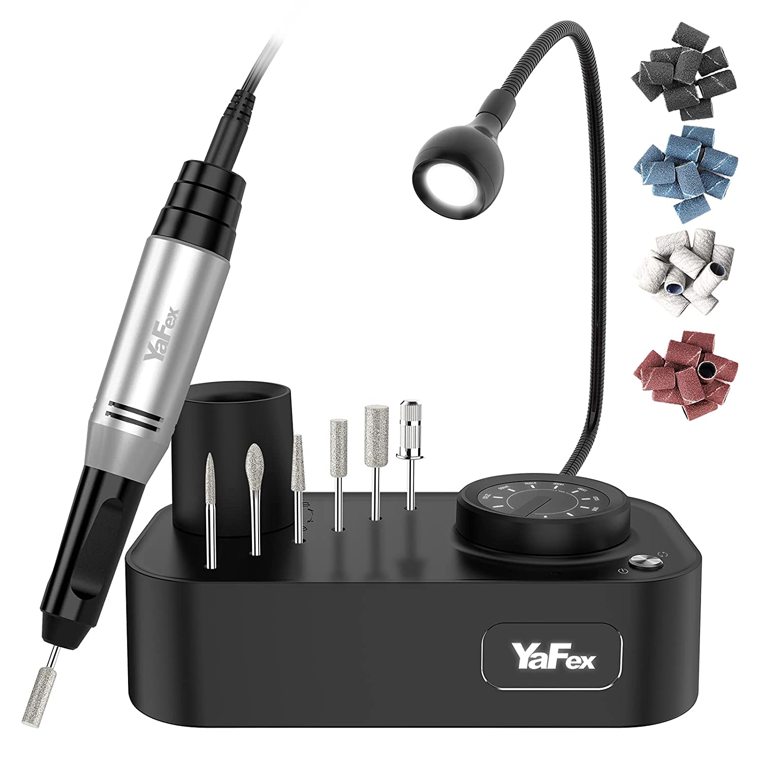 From a professional sander 6 heads + a powerful LED lamp + 36 sandpaper strips Pedicure Manicure ** Immediate delivery + warranty 30,000 rpm YAFEX 