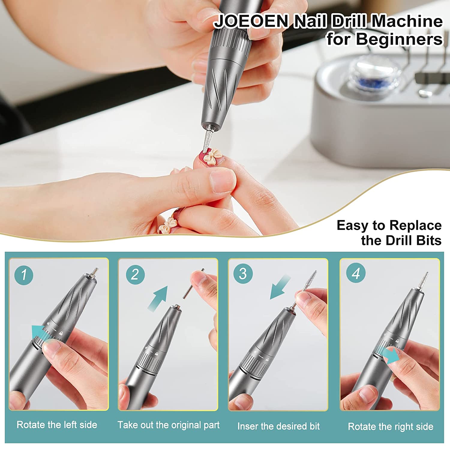 From professional sanding 6 manicure heads 40,000 RPM JOE **Immediate delivery + warranty 