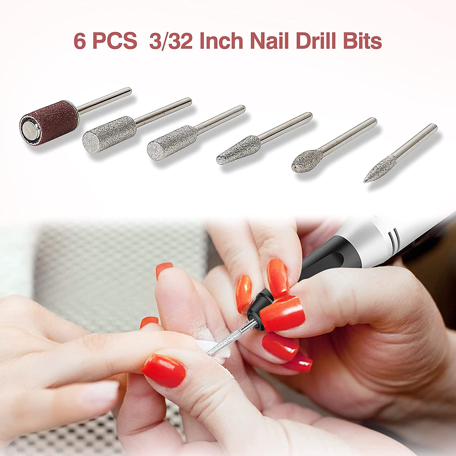 מכונת שיוף חשמלית 6 ראשים + מנורת לד עוצמתית + 36 רצועות נייר זכוכית פדיקור מניקור **אספקה מיידית + אחריות 30,000סל"ד YAFEX