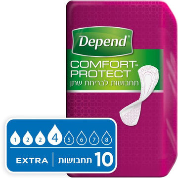 דיפנד DEPEND תחבושות Comfort-Protect לבריחת שתן, אקסטרה