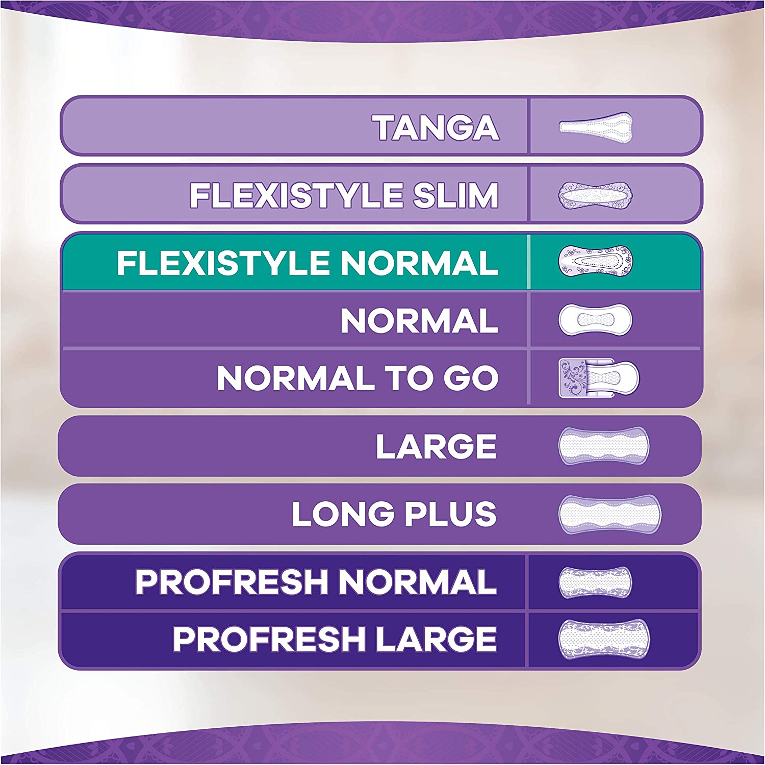 אולוויז מגן תחתון לתחתוני חוטיני וטנגה 72 יח ALWAYS