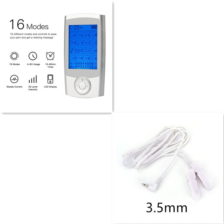 Digital physiotherapy tennis EMS machine unit 16 pulse mode massage body muscles electrostimulator 