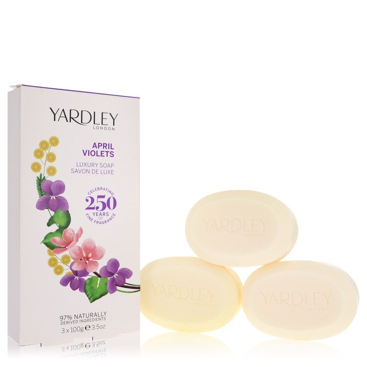 יארדלי לונדון April Violets 3 x 3.5 oz Soap By Yardley London [ייבוא מקביל]