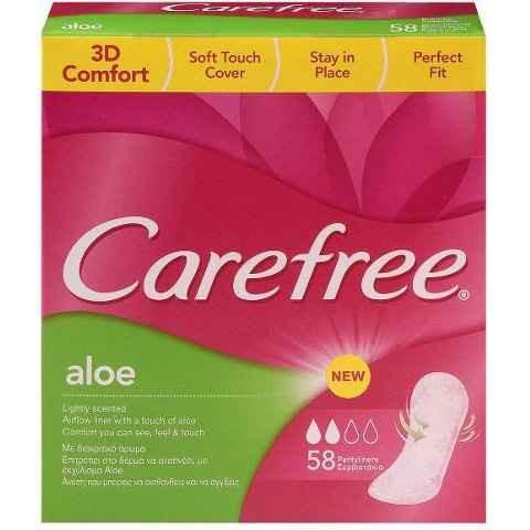 מגני תחתון אווריריים מכיל אלו-ורה טבעי CAREFREE קרפרי 58 יחידות.