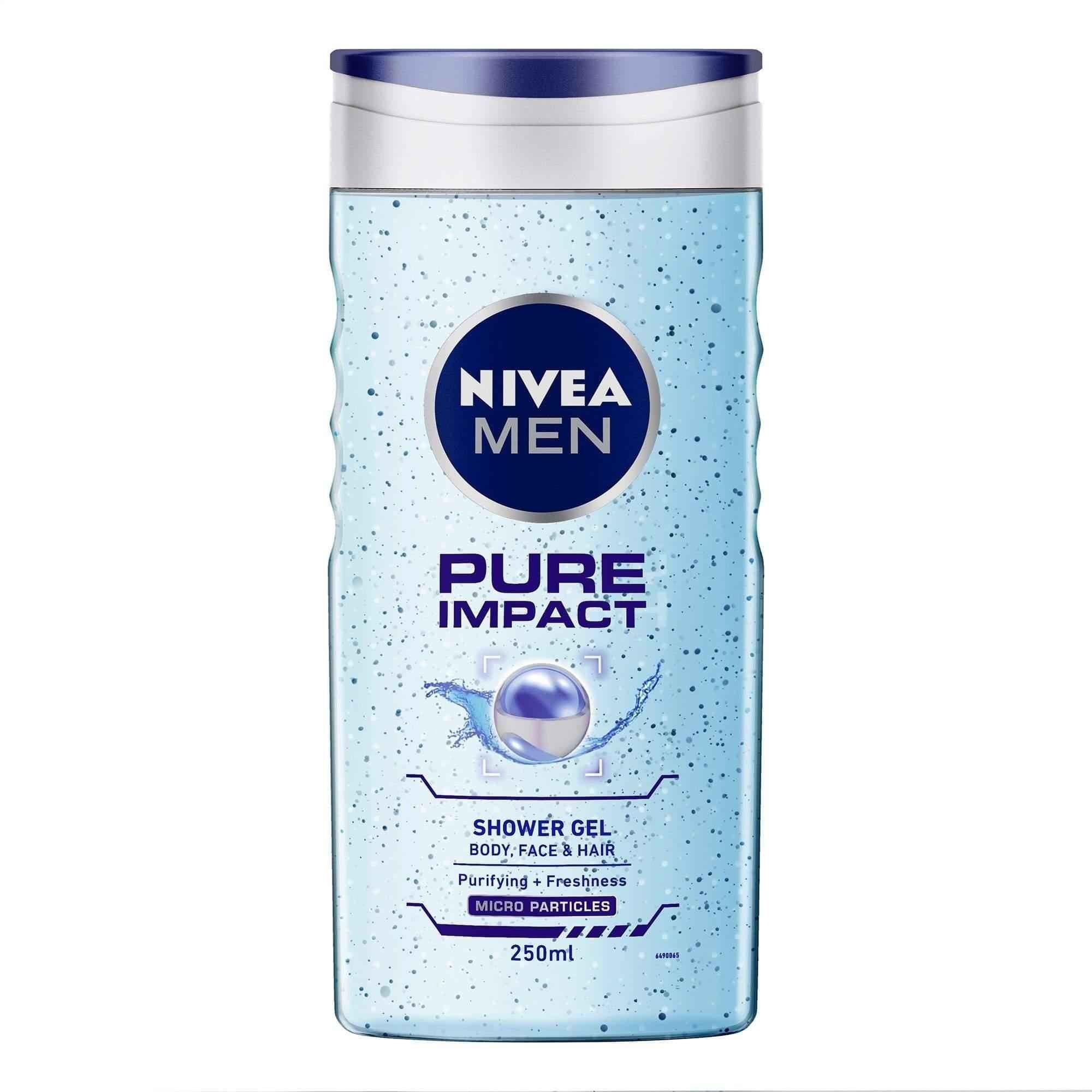 ג'ל רחצה לגבר פיור אימפקט ניוואה NIVEA 250מ"ל.