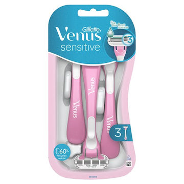 ונוס סנסטיב סכיני גילוח חד פעמיים X 3  ג'ילט Gillette Venus