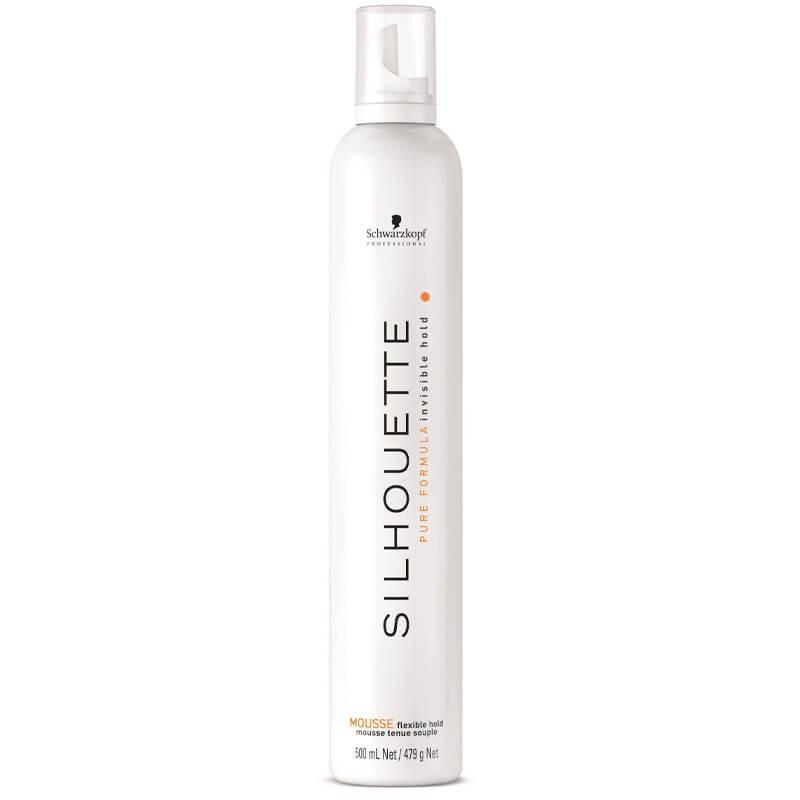 מוס סילואט לאחיזה גמישה שוורצקופף Silhouette Flexible Hold Mousse Schwarzkopf Professional לעיצוב טבעי וברק 500 מ"ל