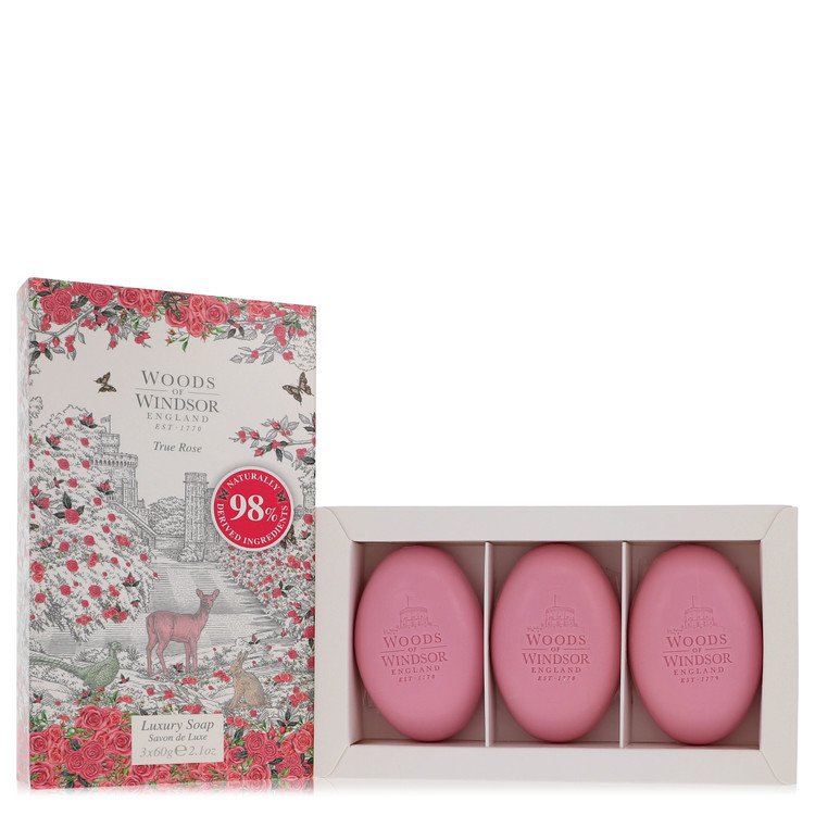 יער ווינדזור True Rose Three 2.1 oz Luxury Soaps By Woods Of Windsor [ייבוא מקביל]