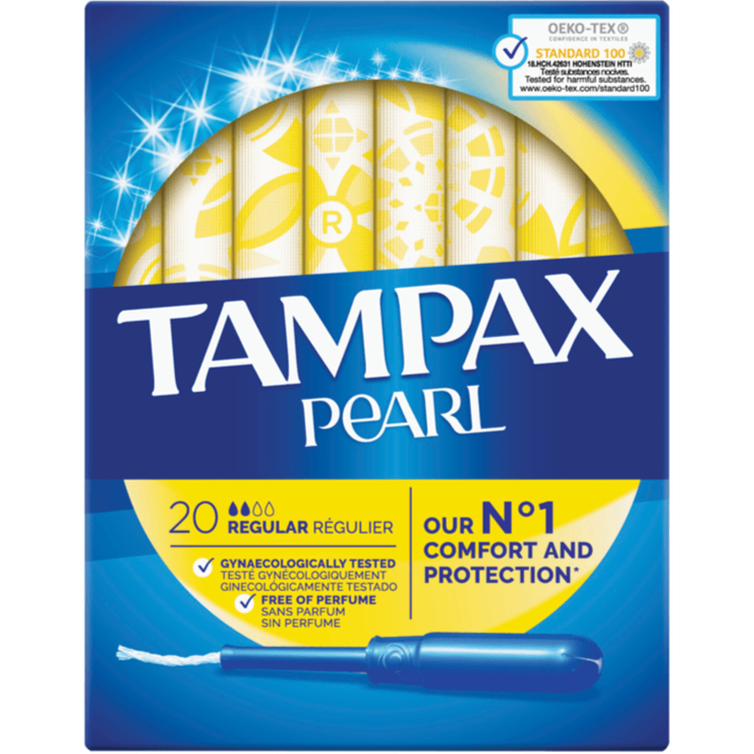 Tampax Pearl Regular / טמפונים טמפקס פרל רגולר עם מוליך - 20 יחידות.