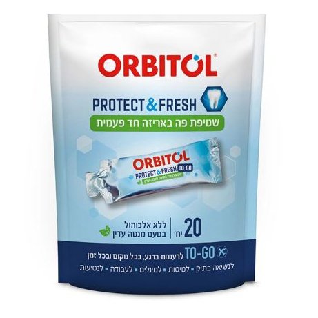 Orbitol Protect and Fresh mouthwash in disposable packaging - 20 units